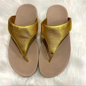 Fitflop Lulu Toe Post V64-323 (Gold) Sandals Size 6
